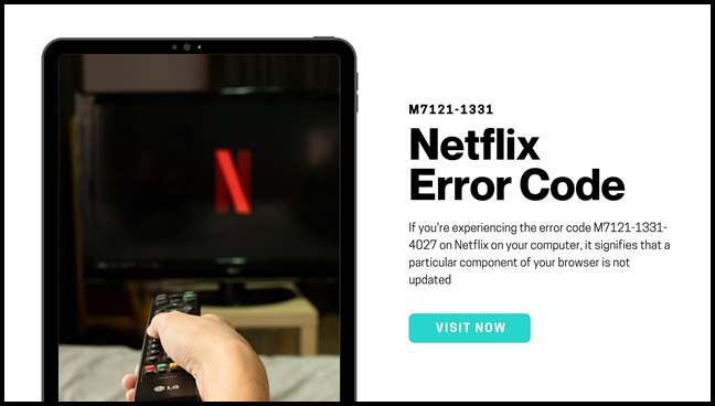 Netflix Error Code M7121-1331 to fix it in 2021