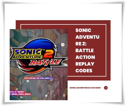 Sonic Adventure 2 Battle Action Replay Codes