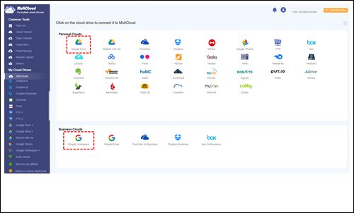 Add Google Drive and G Suite Accounts to MultCloud